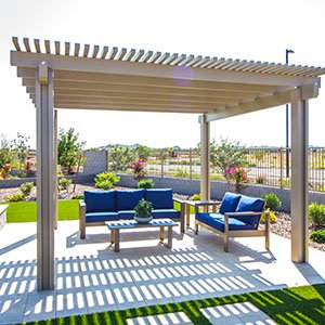 Pergola over outdoor living space